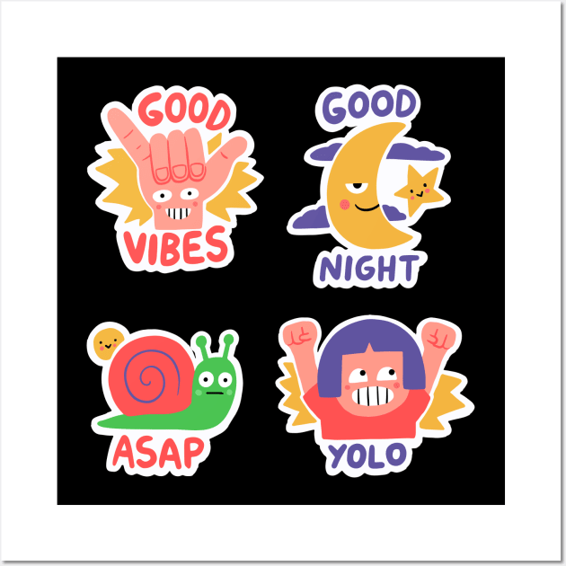 Funny Sticker Wall Art by Mako Design 